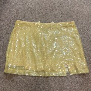Yellow Sequin Skirt